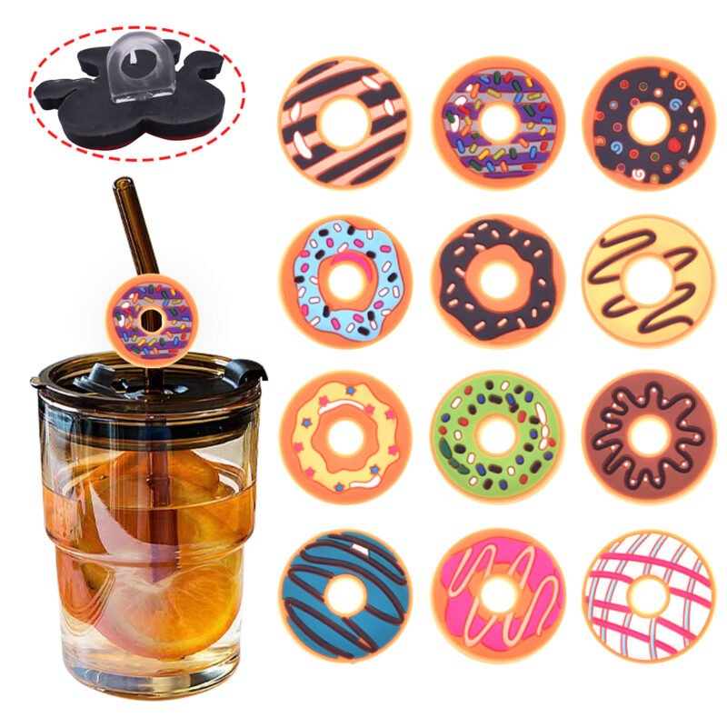 Fantasy Cute Cartoon Donut Straw Decoration