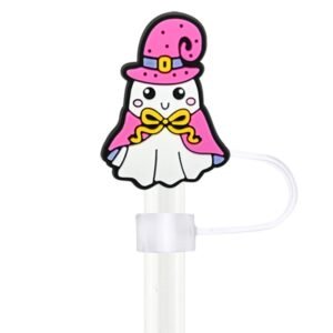 Alluring Halloween Ghost Straw Toppers