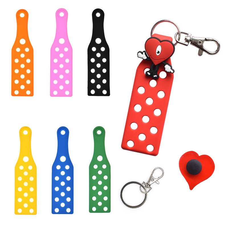Colorful Silicone Perforated Keychain