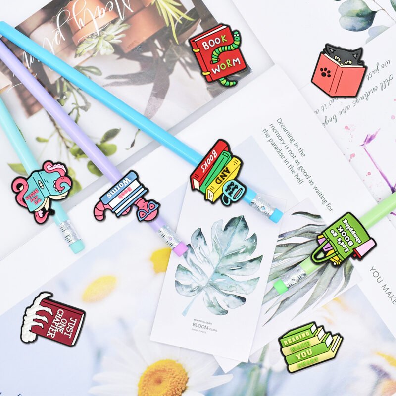 Bookworm Student Pencil Charms Absolutely Adorable