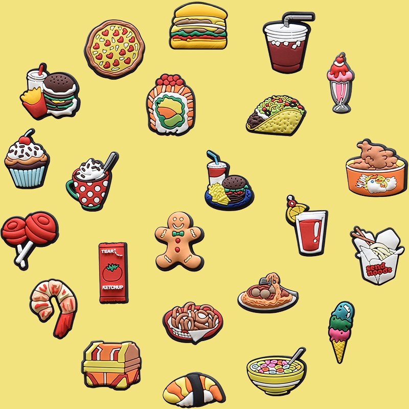 Dazzling Cartoon Food Series PVC Shoe Charms