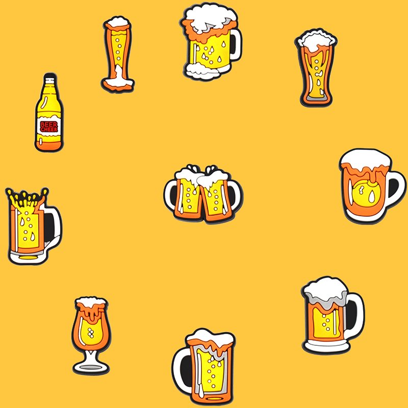 Vibrant Assorted Beer Shoe Charms