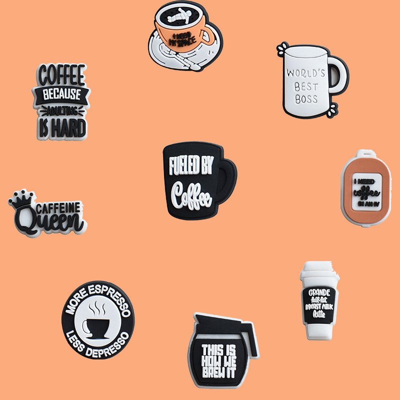 Coffee Theme Creative Shoe Charms