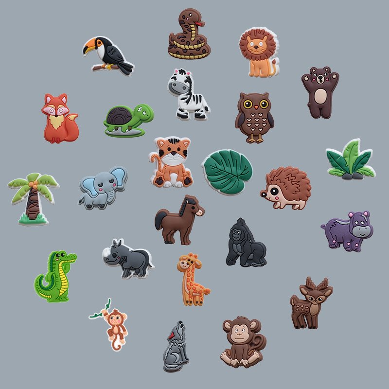 Captivating Jungle Animal Shoe Charms