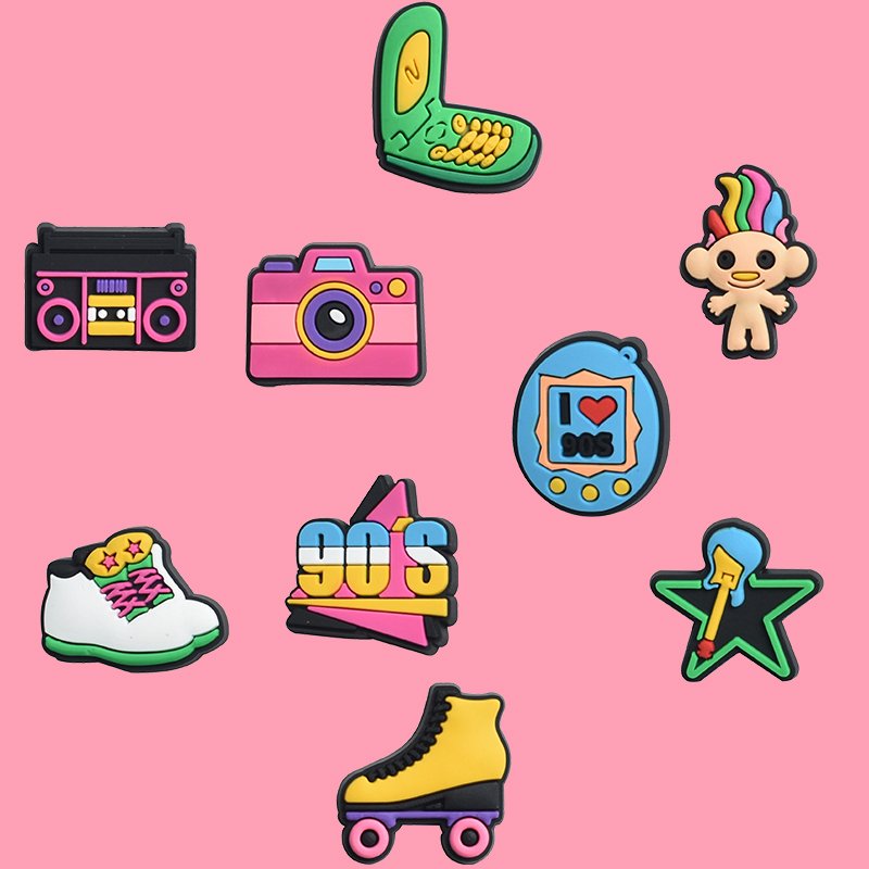 Crammed 90s Retro Theme Shoe Charms