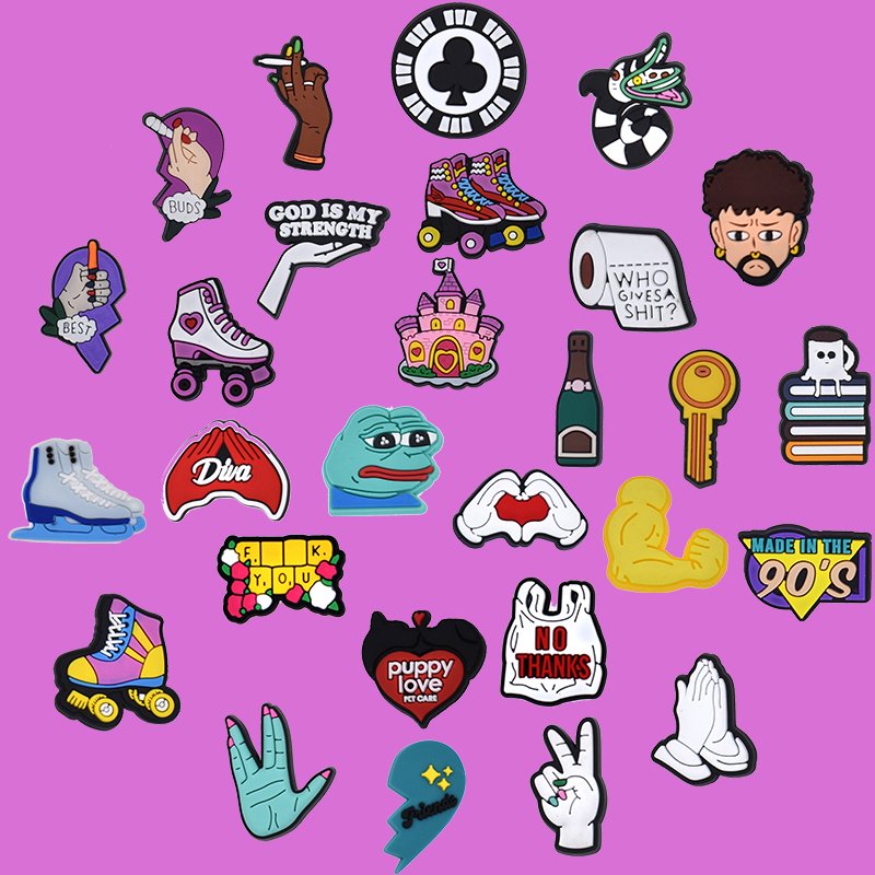 Creative Retro 90s Vibes Shoe Decor Accessories