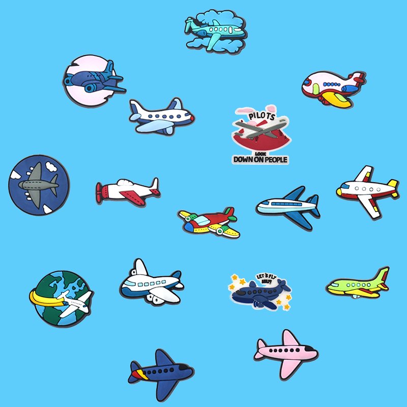 Adorable Plane Silicone Shoe Charms