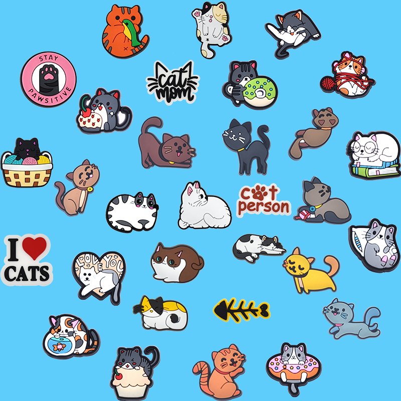 Adorable Cat Silicone Shoe Charms