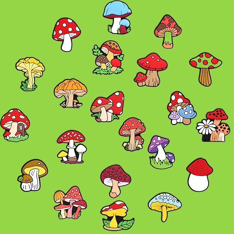 Cheap Mushroom PVC Shoe Charms