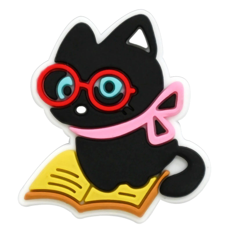 Adorable Black Cat Cartoon Shoe Charms