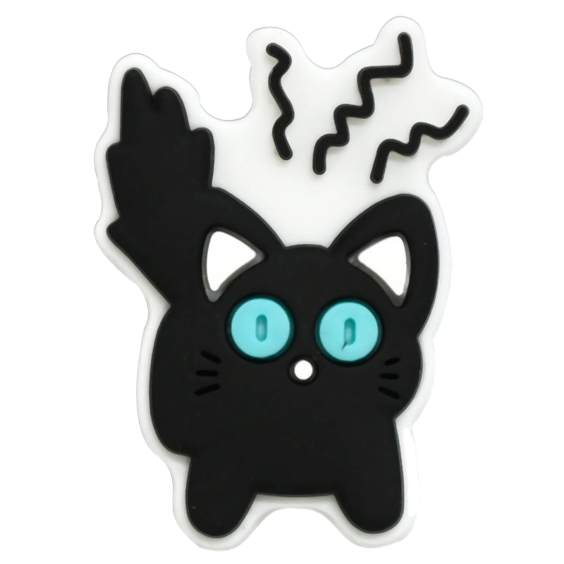 Adorable Black Cat Cartoon Shoe Charms