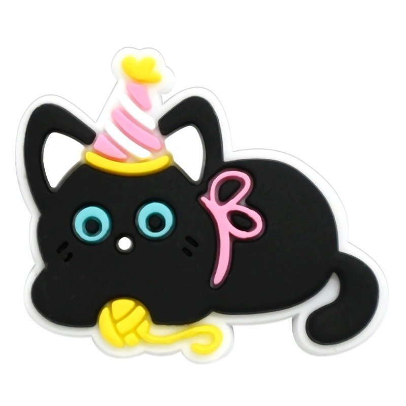 Adorable Black Cat Cartoon Shoe Charms - Image 6