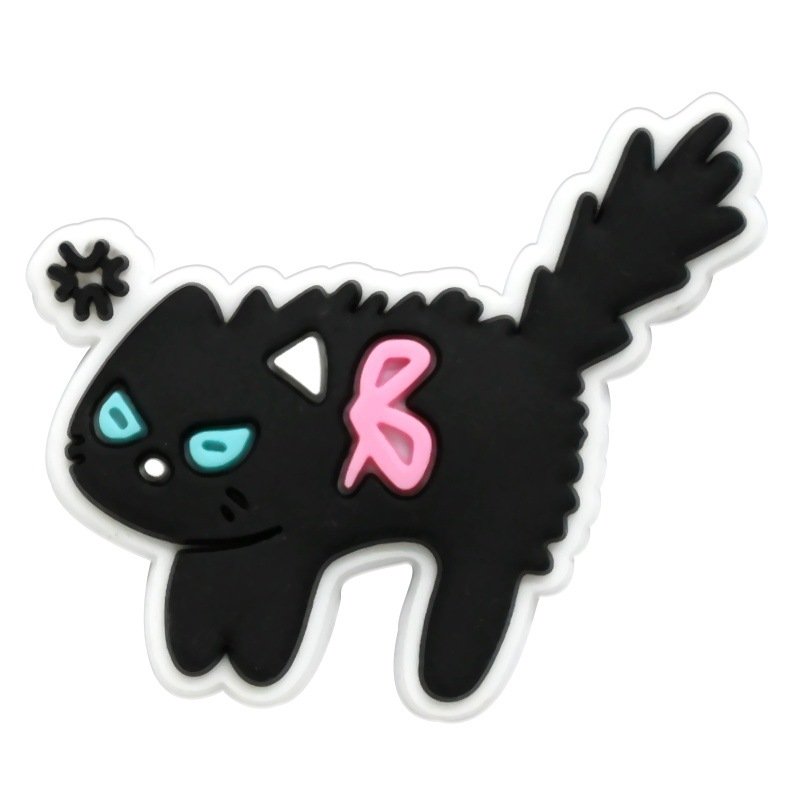 Adorable Black Cat Cartoon Shoe Charms - Image 2