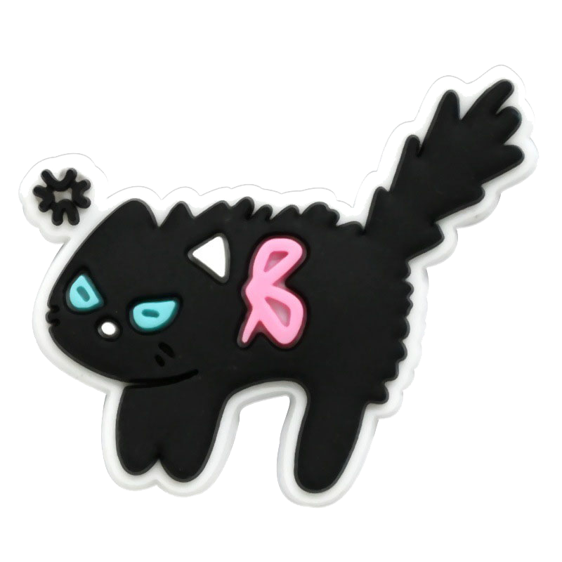 Adorable Black Cat Cartoon Shoe Charms