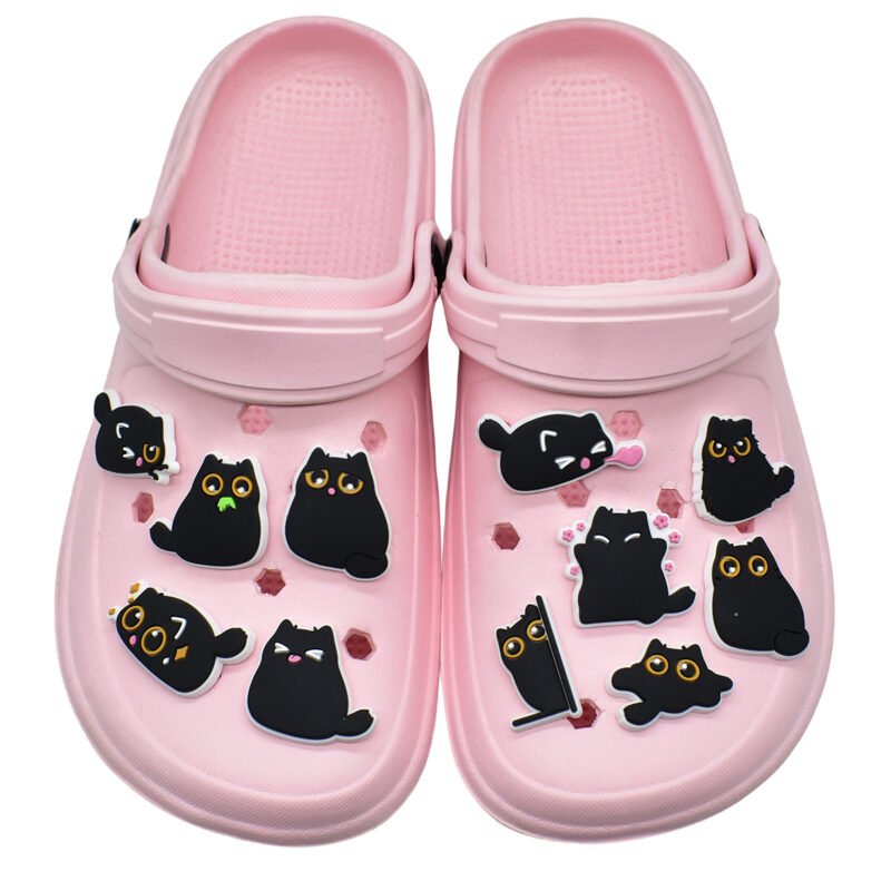 Adorable Black Cat Clog Charms