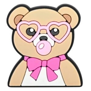 Creative Pink Bow Animal Shoe Charms