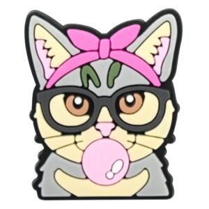 Creative Pink Bow Animal Shoe Charms