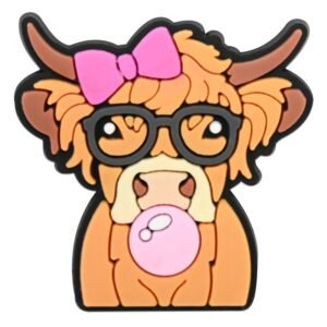 Creative Pink Bow Animal Shoe Charms