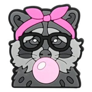 Creative Pink Bow Animal Shoe Charms