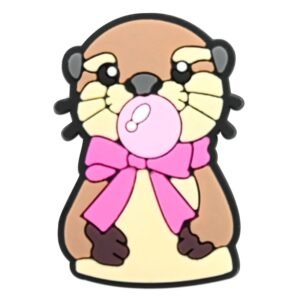 Creative Pink Bow Animal Shoe Charms