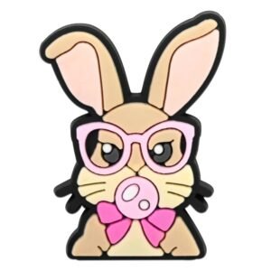 Creative Pink Bow Animal Shoe Charms