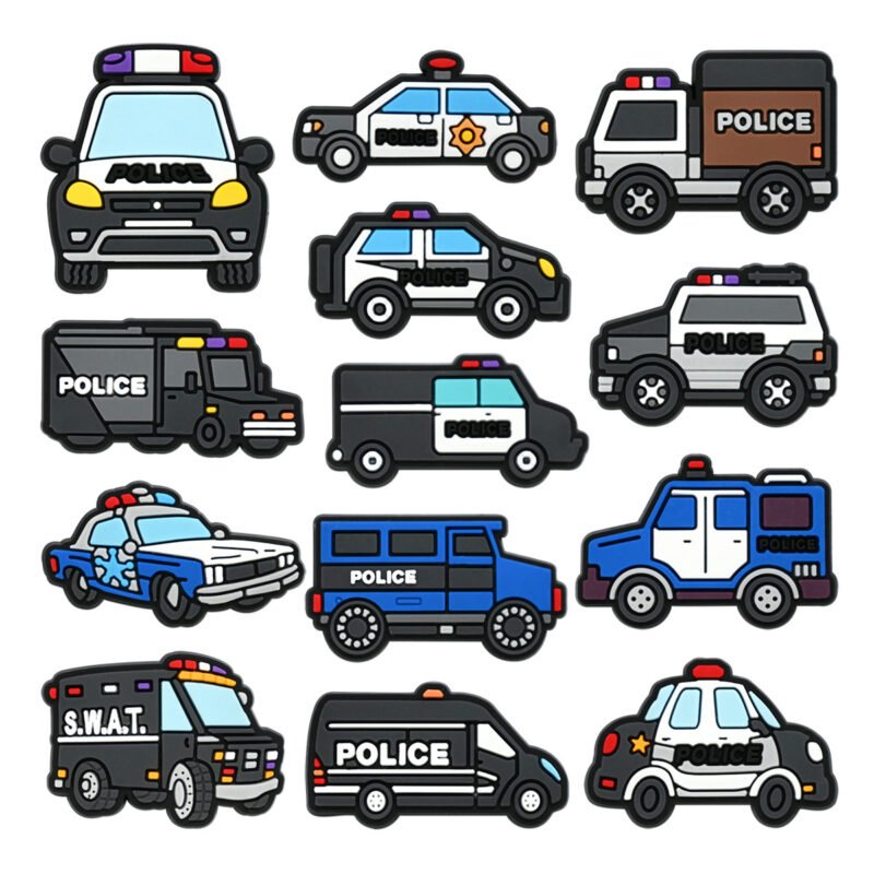 Creative Police Car Shoe Charms