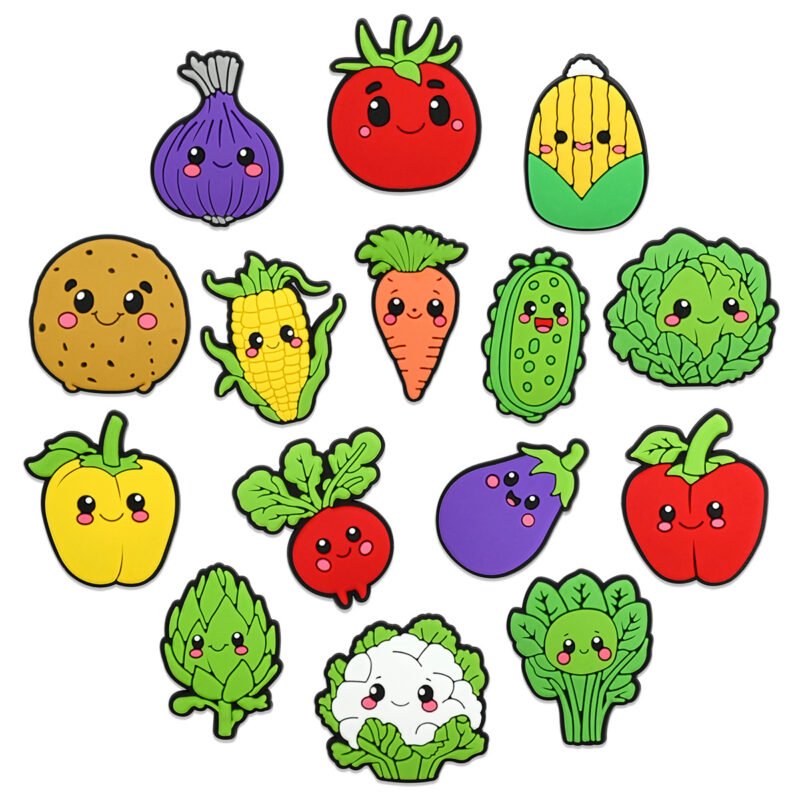 Vibrant Yet Quirky Vegetable Shoe Charms