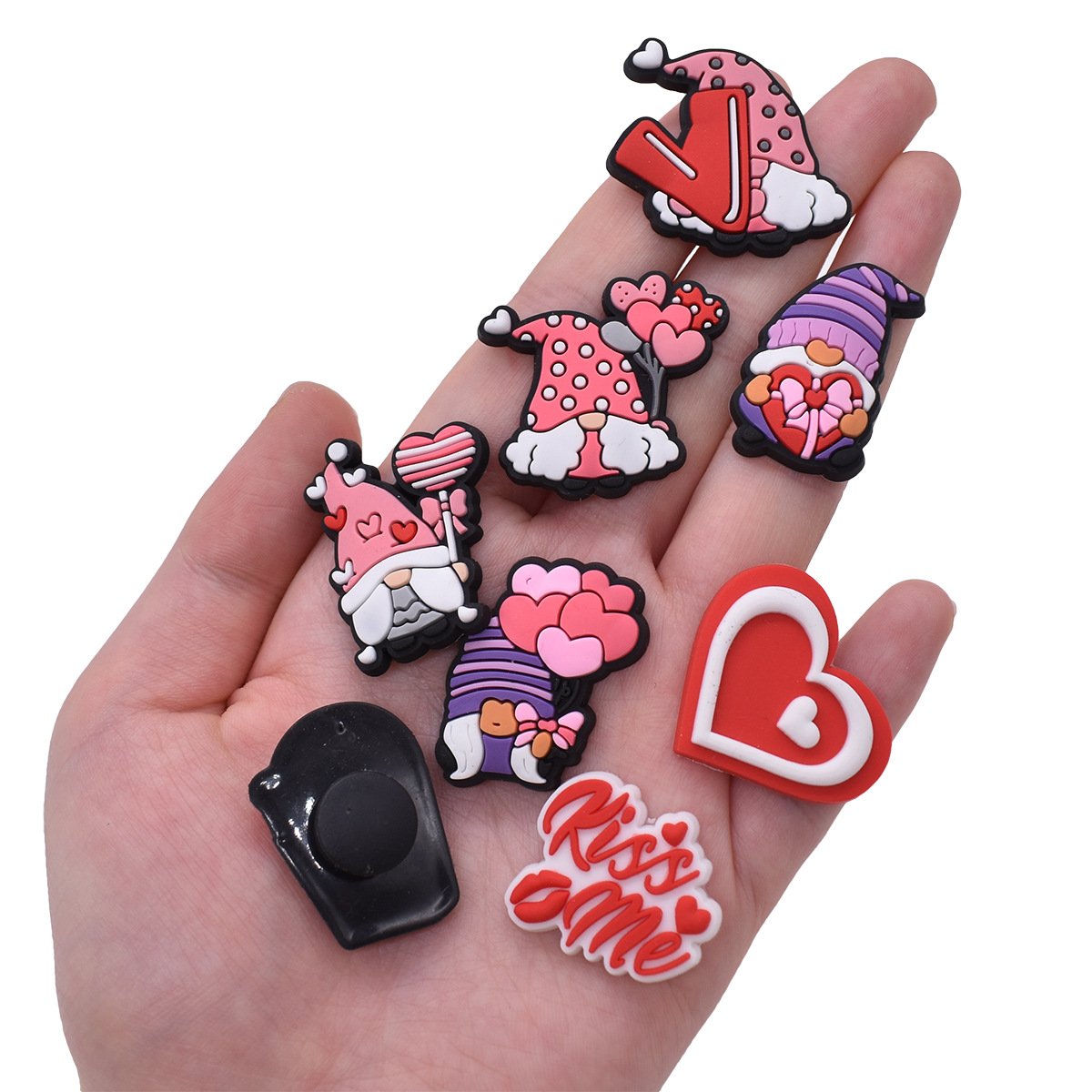 Valentine's Day Heart Gnome Shoe Charms - Image 2