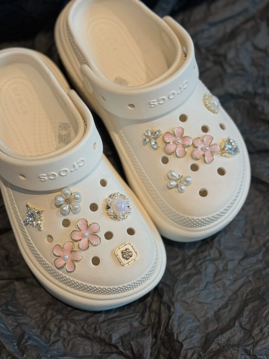 Flower Pearl Croc Charms