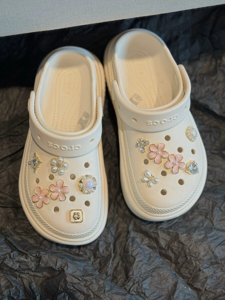 Flower Pearl Croc Charms