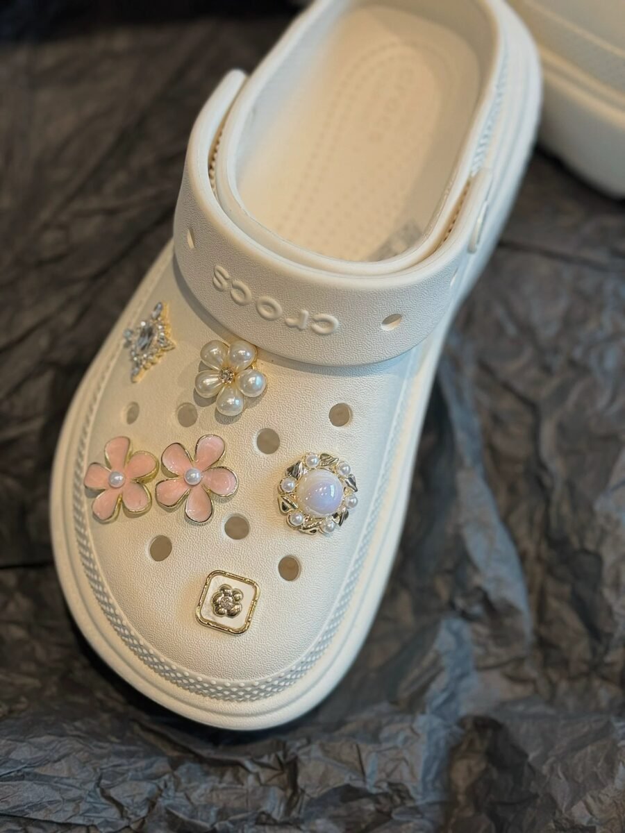 Flower Pearl Croc Charms