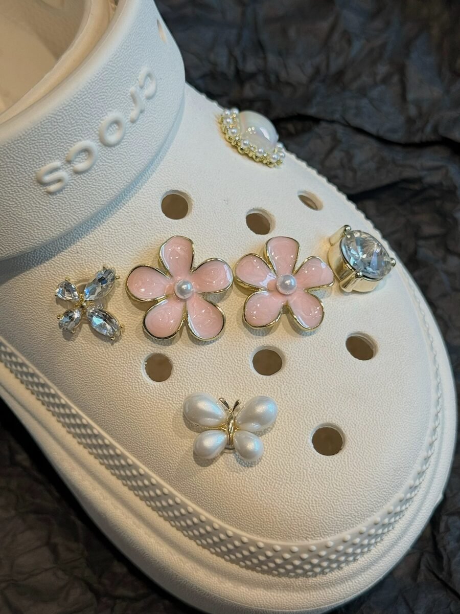 Flower Pearl Croc Charms