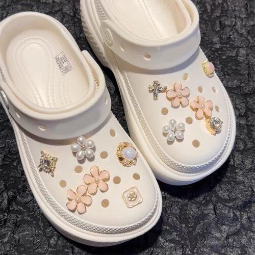 Flower Pearl Croc Charms