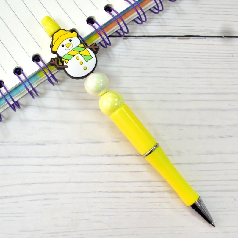 Christmas Snowman Beaded Pen